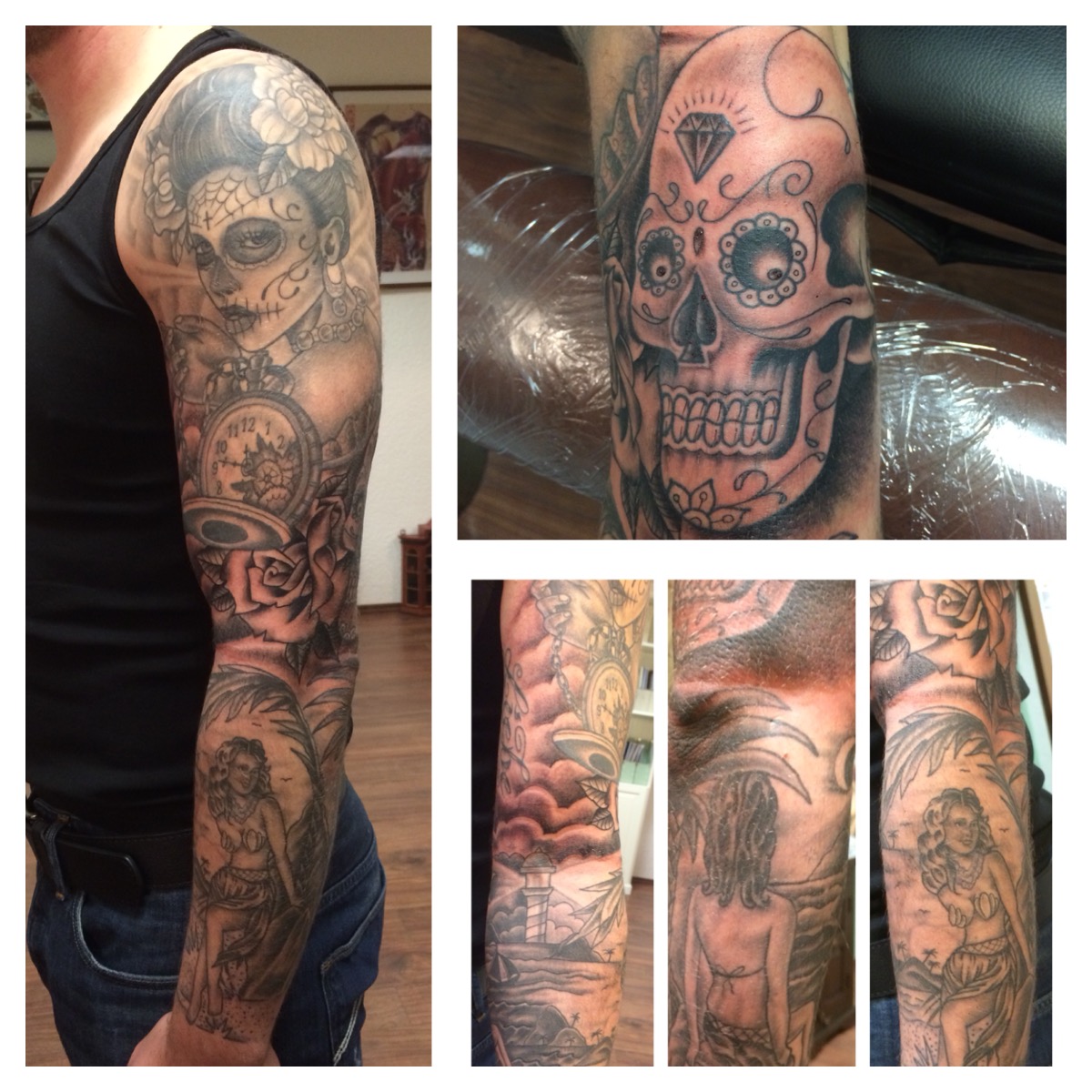 834_sleeve-mexican-skull-rose-lacatrina